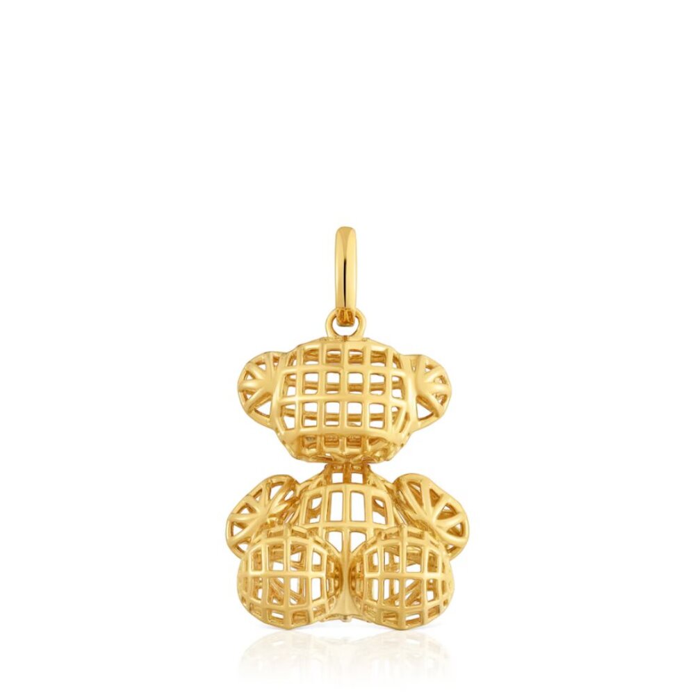 Tous Die-cut-detail bear pendant with 18kt gold plating over silver Bold Bear